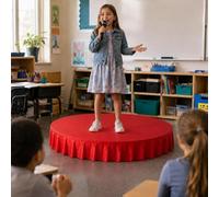 Palcoscenico portatile per bambini con grembiule e superficie antiscivolo | Mini palco per bambini, portata 550 libbre, ideale per spettacoli di public speaking e canto(Red,47.2x47.2in)