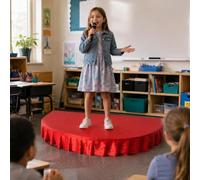 Palcoscenico portatile per bambini con grembiule e superficie antiscivolo | Mini palco per bambini, portata 550 libbre, ideale per spettacoli di public speaking e canto(Red,59x29.5in)