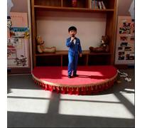 Palcoscenico Portatile Rotondo per Discorsi Bambini Piccola Piattaforma per Palcoscenici Disponibile In Lunghezze 100 A 150 Cm Adatto per Spettacoli All'Asilo E per Presentatori Matrimoni 150x75cm