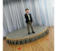 Palcoscenico portatile semicircolare/rotondo, piccolo palco con gonna, elevata capacità di carico, mini palco per spettacoli corali, eventi scolastici e in ray B,120x120cm)