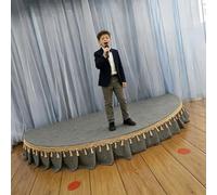 Palcoscenico portatile semicircolare/rotondo, piccolo palco con gonna, elevata capacità di carico, mini palco per spettacoli corali, eventi scolastici e in ray B,100x50cm)