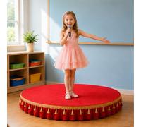 Palcoscenico portatile semicircolare/rotondo, piccolo palco con gonna, elevata capacità di carico, mini palco per spettacoli corali, eventi scolastici e in classe(Red B,100x100cm)