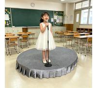 Palcoscenico portatile semicircolare/rotondo, piccolo palco con gonna, elevata capacità di carico, mini palco per spettacoli corali, eventi scolastici e in ray A,150x150cm)