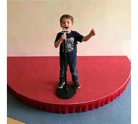 Palcoscenico portatile semicircolare/rotondo, piccolo palco con gonna, elevata capacità di carico, mini palco per spettacoli corali, eventi scolastici e in classe(Red A,120x60cm)