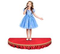Palcoscenico Semicircolare Portatile Palco Modulare per Eventi Scolastici | Piccola Palco per Spettacoli Bambini, Portata: 250 kg, Leggera e Robusta, per Presentazioni Danza Canto(Red,120x60x15cm)