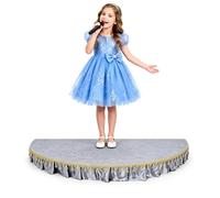 Palcoscenico Semicircolare Portatile Palco Modulare per Eventi Scolastici | Piccola Palco per Spettacoli Bambini, Portata: 250 kg, Leggera e Robusta, per Presentazioni Danza Canto(Gray,100x50x15cm)