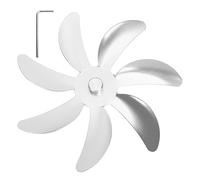 Pale in lega di alluminio per ventilatore da stufa, 7 pale, ricambio universale per ventilatore da camino a energia termica, facile installazione per aggiornamento pale (Argento)