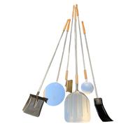 PALE PER PIZZA RETTANGOLARE IN ALLUMINIO 32X34 CM SPAZZOLA TONDE PALA CENERE 6PZ