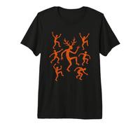 Paleo Dancing Shaman - Antica Arte rituale Petroglifo Maglietta Premium