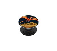 Paleontologia della silhouette del dinosauro giurassico PopSockets PopGrip Adesivo