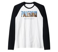 Palermo Italia Luoghi d'interesse Palermitano Coordinate GPS Italia Maglia con Maniche Raglan