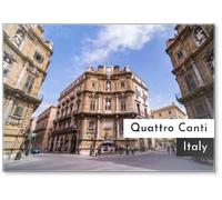 Palermo, Quattro Canti (Piazza Vigliena, I quattro angoli), Una Piazza Barocca al Centro della Città Vecchia di Palermo, Sicilia, Italia, Europa, Calamita da Frigo