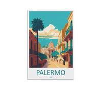 Palermo Travel Sicilia Italy stampe artistiche da parete su tela per soggiorno, camera da letto, bagno, ufficio, decorazione per la casa, 50 x 75 cm