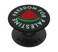 Palestina, anguria, calligrafia, solidarietà, bandiera palestinese PopSockets PopGrip Adesivo
