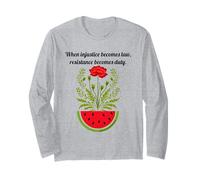 Palestina Anguria Papavero Palestinese Solidarietà Giustizia Maglia a Manica