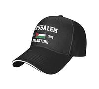Palestina Est.1988 Gerusalemme Mesh Baseball Cap Running Hat Travel Cappelli Outdoor Regolabile Estate Caps Nero, #102, M