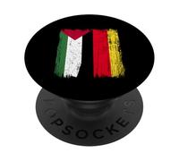 Palestina Germania Mezza bandiera Palestinese Patrimonio Tedesco PopSockets PopGrip Adesivo
