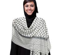 Palestina Hijab per sciarpa - Sciarpa tradizionale in chiffon, busta testa araba etnica, tessuto quadrato simbolico, accessorio per tessuto con motivi culturali | Patrimonio kffiyeh scialle