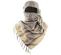 Palestina Sciarpa, Shemagh 43x43in Cotton Palestine Keffiyeh, Shemagh Carpa tattica con nappe sciarpa araba per uomini, accessori per abbigliamento (beige)