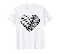 Palestina T-shirt Palestinese Nero Hatta Cuore Forma Maglietta