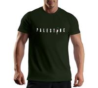 Palestine Flag in The Heart T-Shirt Verde Militare da Uomo Size M