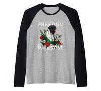 Palestinese Donna con Fiori libertà per La Palestina Maglia con Maniche Raglan