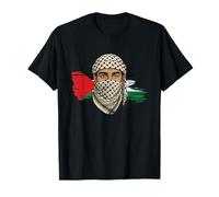 Palestinese Giovane Uomo in Keffiyeh Sciarpa Palestina Sostenitore Maglietta