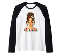 Palestinian Girl Palestine Flag Palestinian Girlfriend Wife Maglia con Maniche Raglan