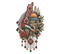 Palestinian Heritage Journal: Roots of Resilience & Culture: 6x9 Lined Notebook with Traditional Tatreez & Al-Quds Dome of the Rock Cover Art for Notes, Journaling, and Daily Writing