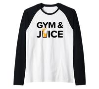 Palestra e Succo di Frutta Divertente Allenamento Sano Succo Dieta Fitness Maglia con Maniche Raglan