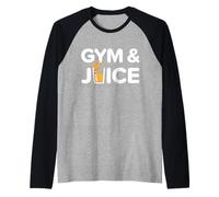 Palestra e Succo di Frutta Divertente Allenamento Sano Succo Dieta Fitness Maglia con Maniche Raglan