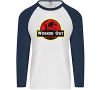Palestra Lavorato Fuori Allenamento Fitness Uomo L/S Baseball T-Shirt