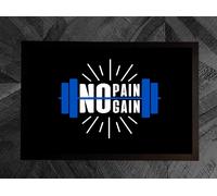 Palestra / Man Cave Tappetino 60 X 40 CM,Blu Motivazionale No Dolore,Gain Frase