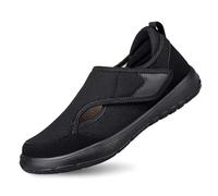 Palestra Scarpe da Lavoro Scarpe Casual da Uomo Slip-on, comode Passeggio Antiscivolo per Piedi Larghi, Traspiranti, Leggere, con Suola Morbida, Coppia. (Black, 37)
