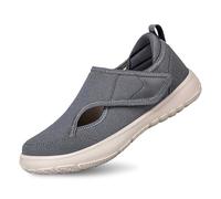 Palestra Scarpe da Lavoro Scarpe Casual da Uomo Slip-on, comode Passeggio Antiscivolo per Piedi Larghi, Traspiranti, Leggere, con Suola Morbida, Coppia. (Grey, 46)