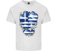 Palestra The Greco Bandiera Strappato Addominali Grecia T-Shirt Ragazzi Ragazze