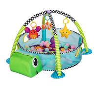 Palestrina Tappeto Recinto Gioco per Neonato Tartaruga Fitch Baby In morbido Tessuto Con Giocattoli Pendenti Trasformazione in Box con Palline (Nero - Verde)