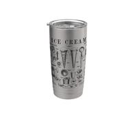 Paletta a forma di cono dolce con brevetto vintage estivo Ice Cream Lover Bicchiere termico in acciaio inox doppia parete
