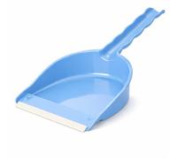 Paletta con Manico Corto e Bordo in Gomma Colore CELESTE, Plastica Monoblocco Resistente, con Pettine per Peli, Paletta Alzaimmondizia Sta in Piedi da Sola, per Casa, Ufficio, Garage e Non Solo