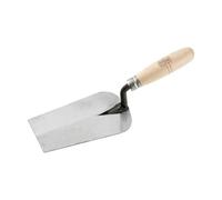 Paletta da muratore 190 x 110 mm, acciaio inossidabile, manico ergonomico, ideale per miscelare e applicare malta in costruzione.