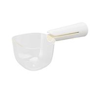 Paletta dosatrice per cibo animali 250ml, trasparente con scala e manico clip - Misurazione precisa, plastica alimentare sicura, ideale per cani e gatti (Bianca)