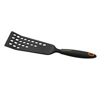 Fackelmann 40379 Paletta Forata Extra Long Pratica e maneggevole, ca. 33 cm, Soft Collection, Ideale per Girare Le pietanze Senza romperle, (Colore: Nero e Arancione), quantità: 1 Pezzo, Nylon
