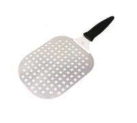 paletta forata servipizza professionale in acciaio inox ovale 22x18