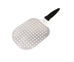 paletta forata servipizza professionale in acciaio inox ovale 22x18