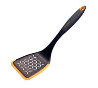Fackelmann 40399 Paletta fritti Forata in Nylon con Bordo in Silicone, ca. 31 x 8,5 cm, Soft Collection, (Colore:Nero e Arancione), quantità: 1 Pezzo