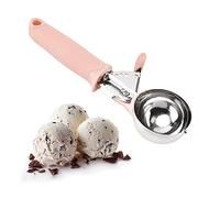 Paletta Gelato in Acciaio Inox, Acciaio Inox con Grilletto, Porzionatori da Gelato, per Scavare Il Gelato, Frutta, Biscotto, Scava la Pastella (Rosa)