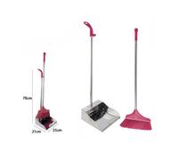 PALETTA IN ACCIAIO 78 X 21 X 25 CM + SCOPA PULIZIA CASA UFFICIO GANCIO 69550