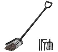 Paletta in lega di alluminio, larghezza 20 cm, con foro di colino 59-118 cm, manico regolabile, lunga e resistente, resistente alla corrosione, per caccia al tesoro, famiglia, fienile