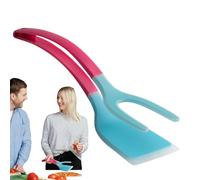 Paletta in Silicone per Rivoltare Alimenti - 2 in 1 Paletta e Pinza,Utensile da Cucina con Manico Ergonomico per Bistecca, Barbecue, Pancake, Pesce, Toast, Colazione e Omelette