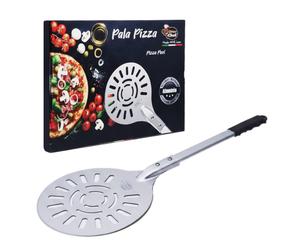 Paletta palino pala tonda gira Pizza forata alluminio diam. 25 cm lunghezza 70cm